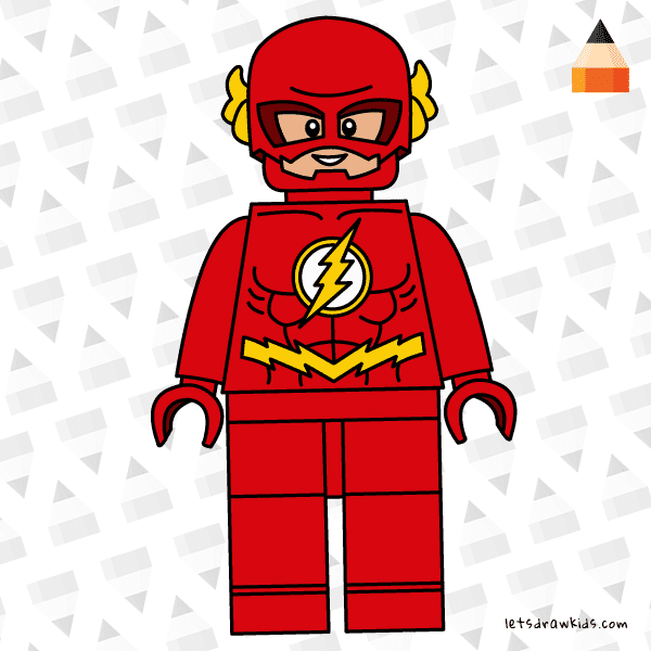 How to draw lego flash superhero flash animation