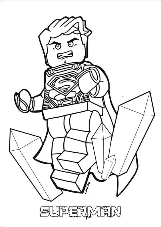 Angry lego superman coloring page