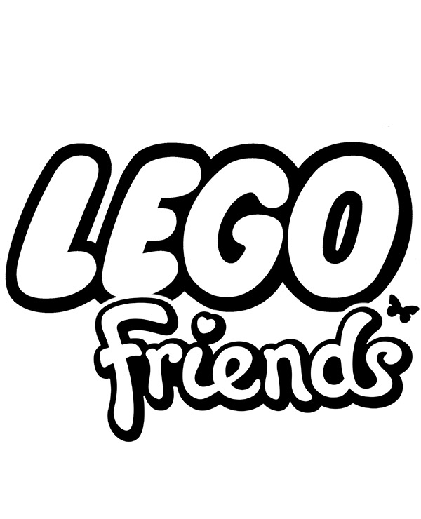 Printable lego friends logo for coloring