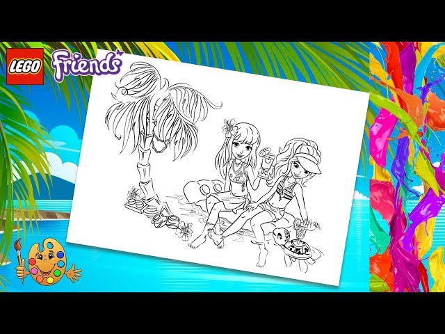 Coloring lego friends stephanie mia on the beach coloring pages f coloring book