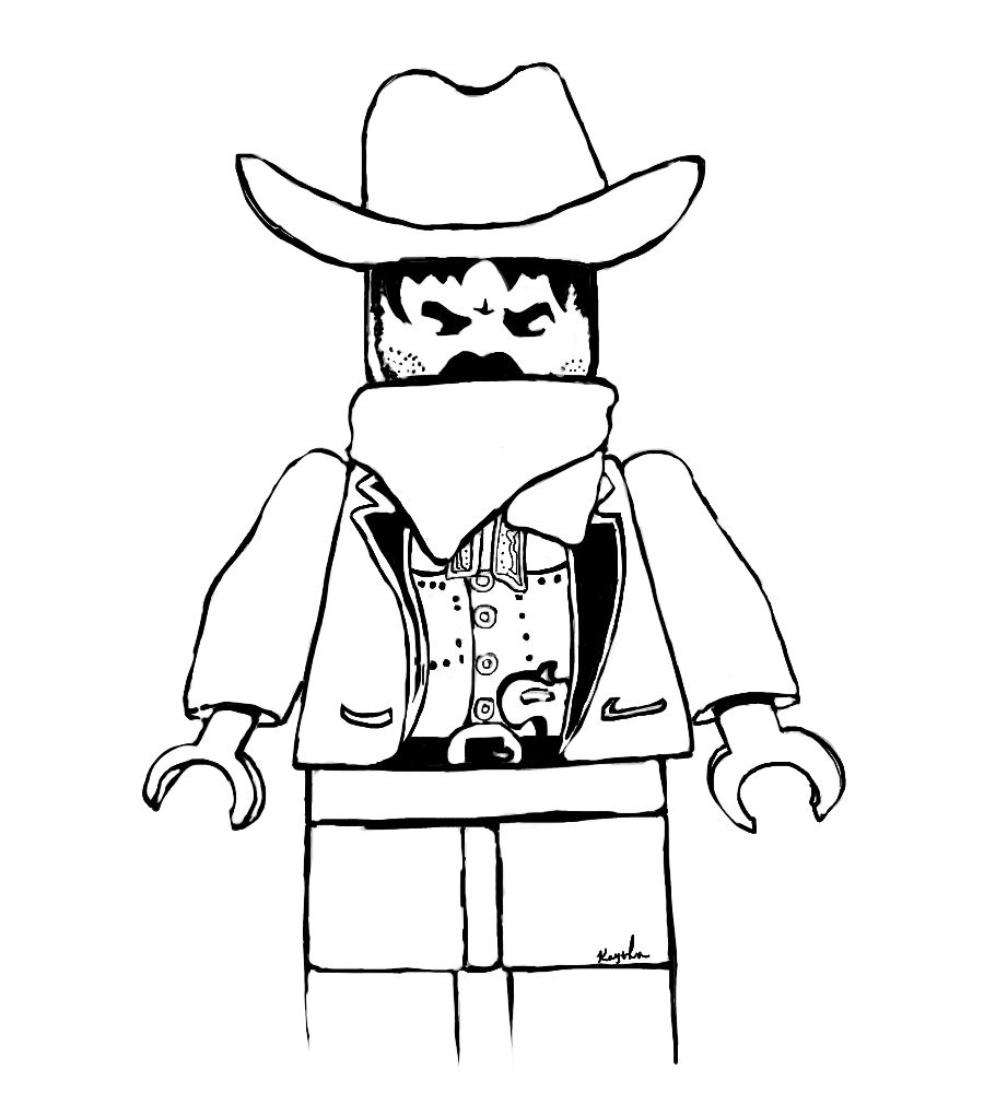 Western lego coloring page by koahkay on