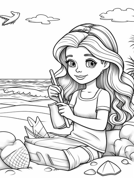 Page coloring book girls images