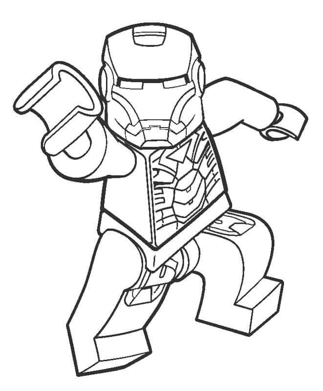 Lego iron man image coloring page