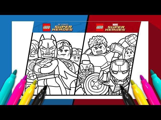 Lego super heroes coloring page arvel vs dc coics