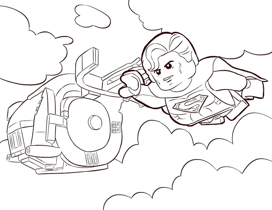 Lego superman toy coloring page