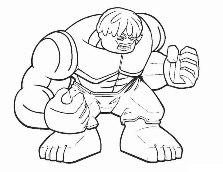 Angry lego hulk coloring page