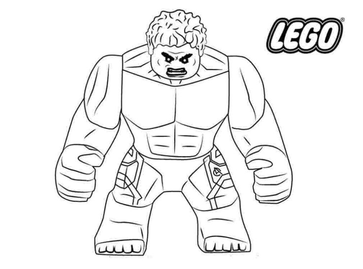 Angry lego hulk coloring page