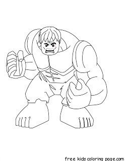 Print out lego superheroes hulk coloring pages