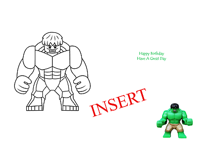 Lego hulk personalised a birthday card