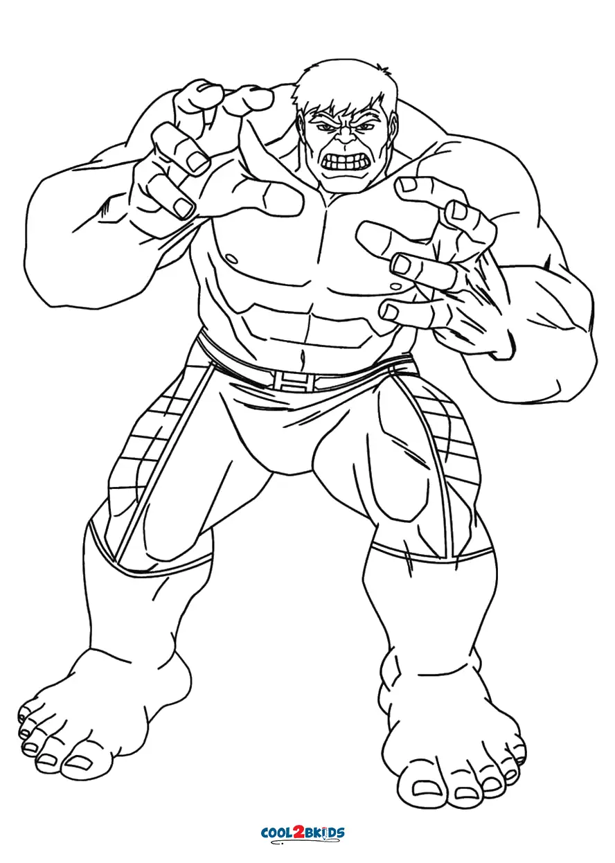 Free printable hulk coloring pages for kids