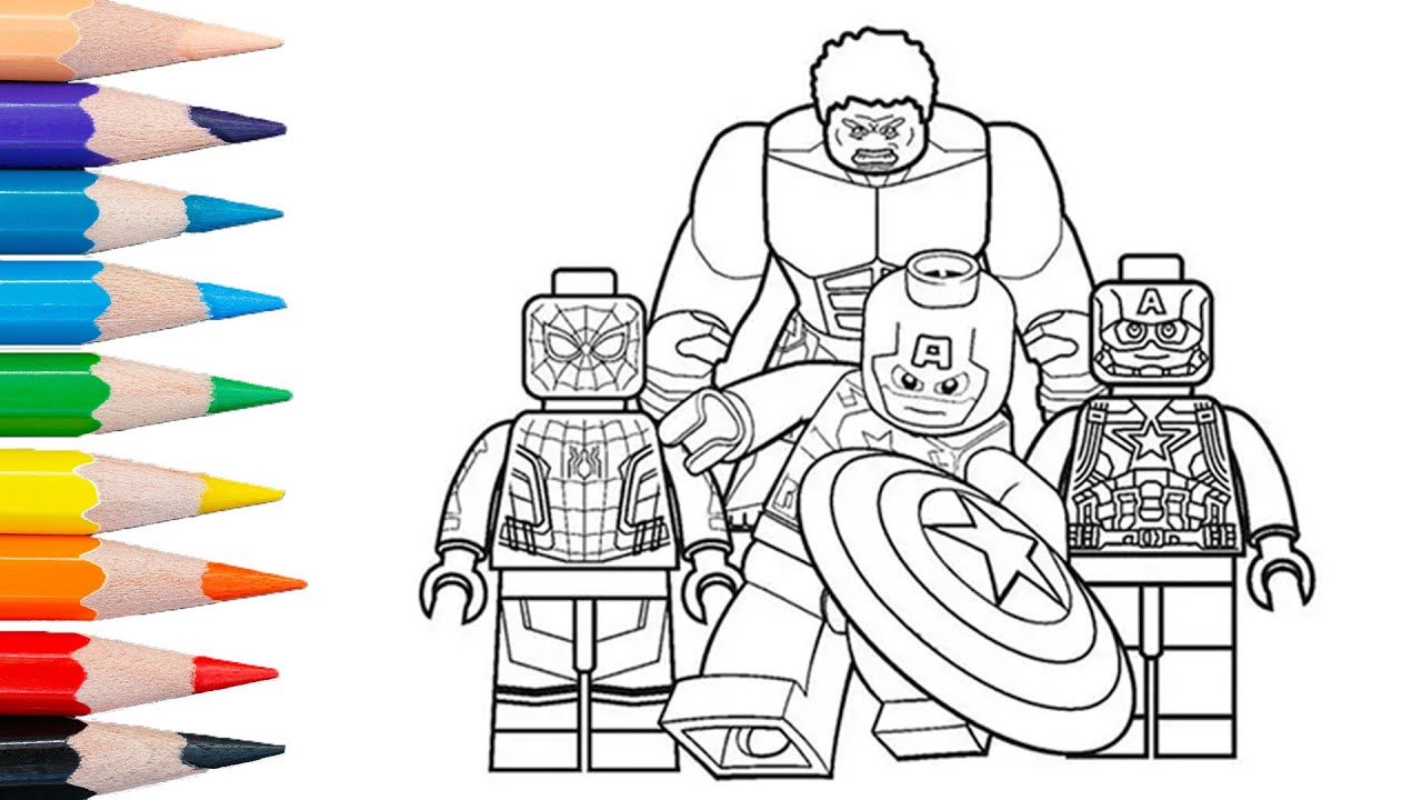 Lego hulk coloring page lego spiderman coloring page lego captain america coloring page