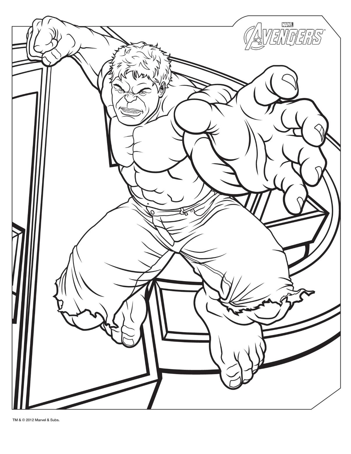 Free printable hulk coloring pages for kids