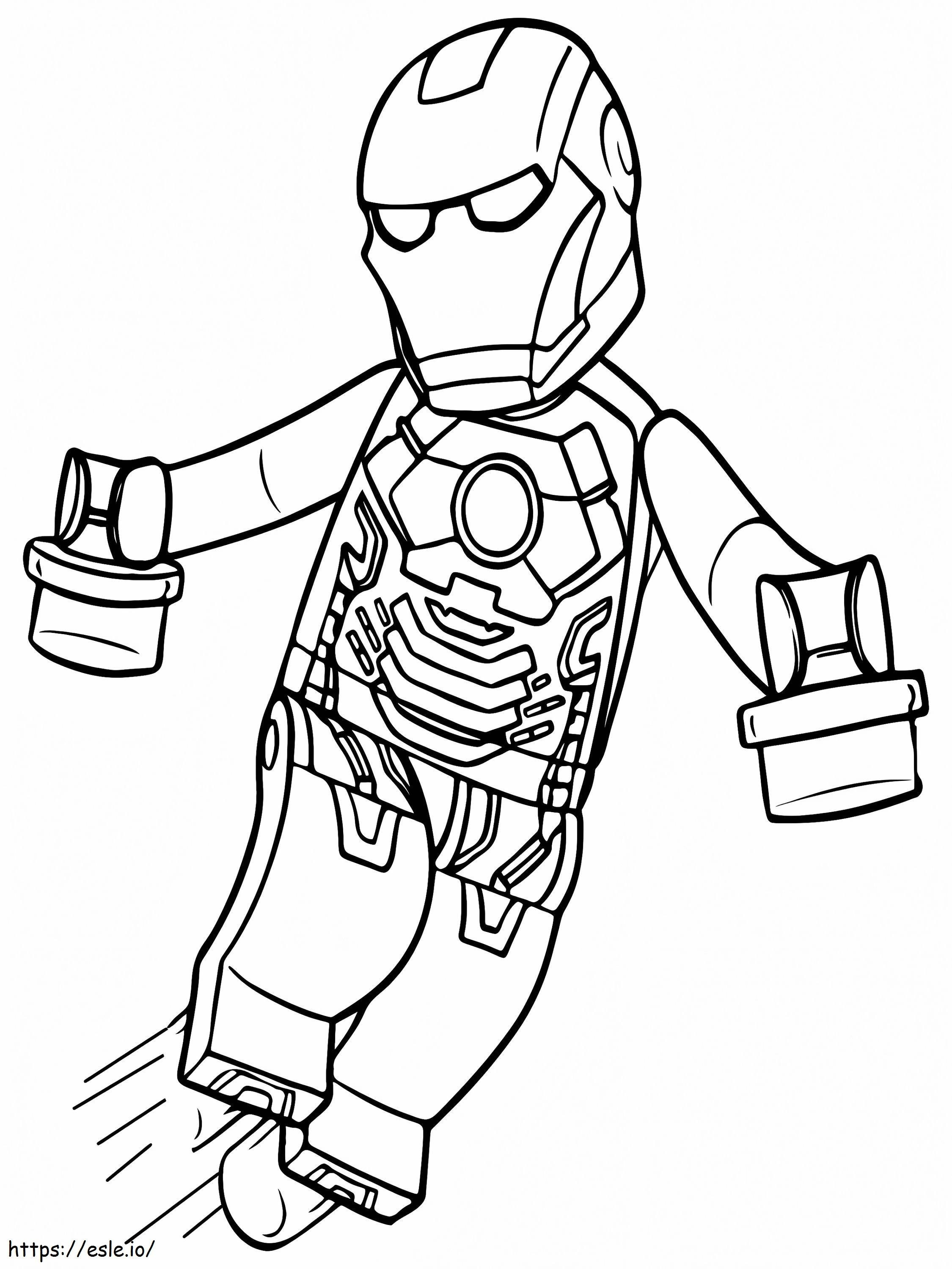 Iron man flying lego avengers coloring page