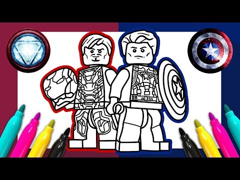 Captain america iron man coloring page lego marvel coloring for kids