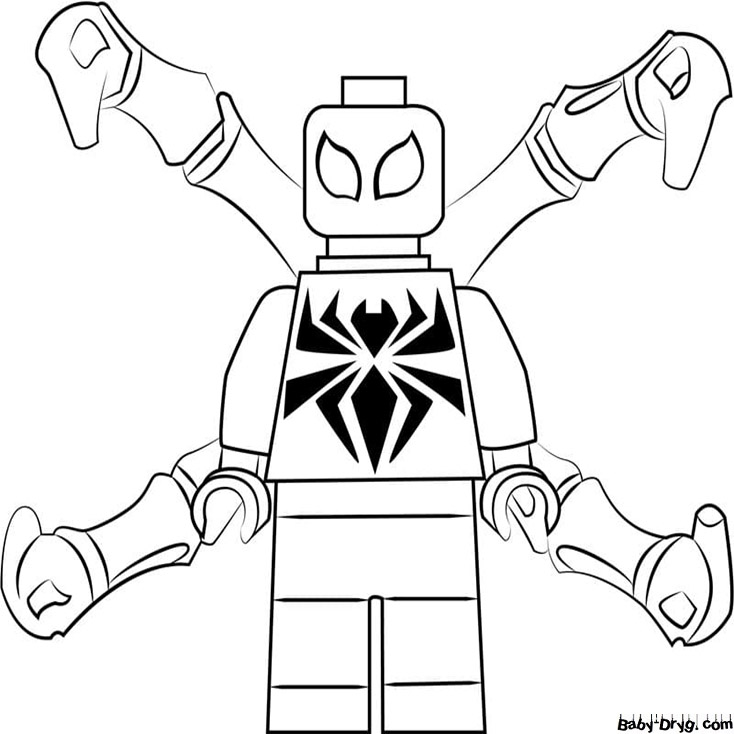 Coloring page lego iron spider