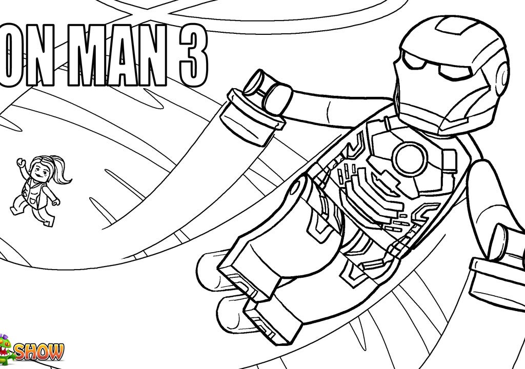 Lego iron man coloring pages