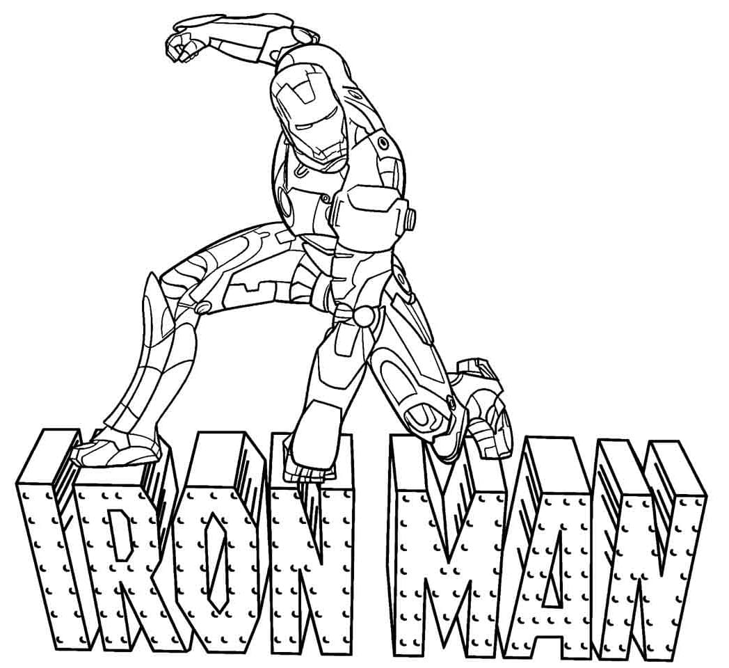 Lego iron man image coloring page