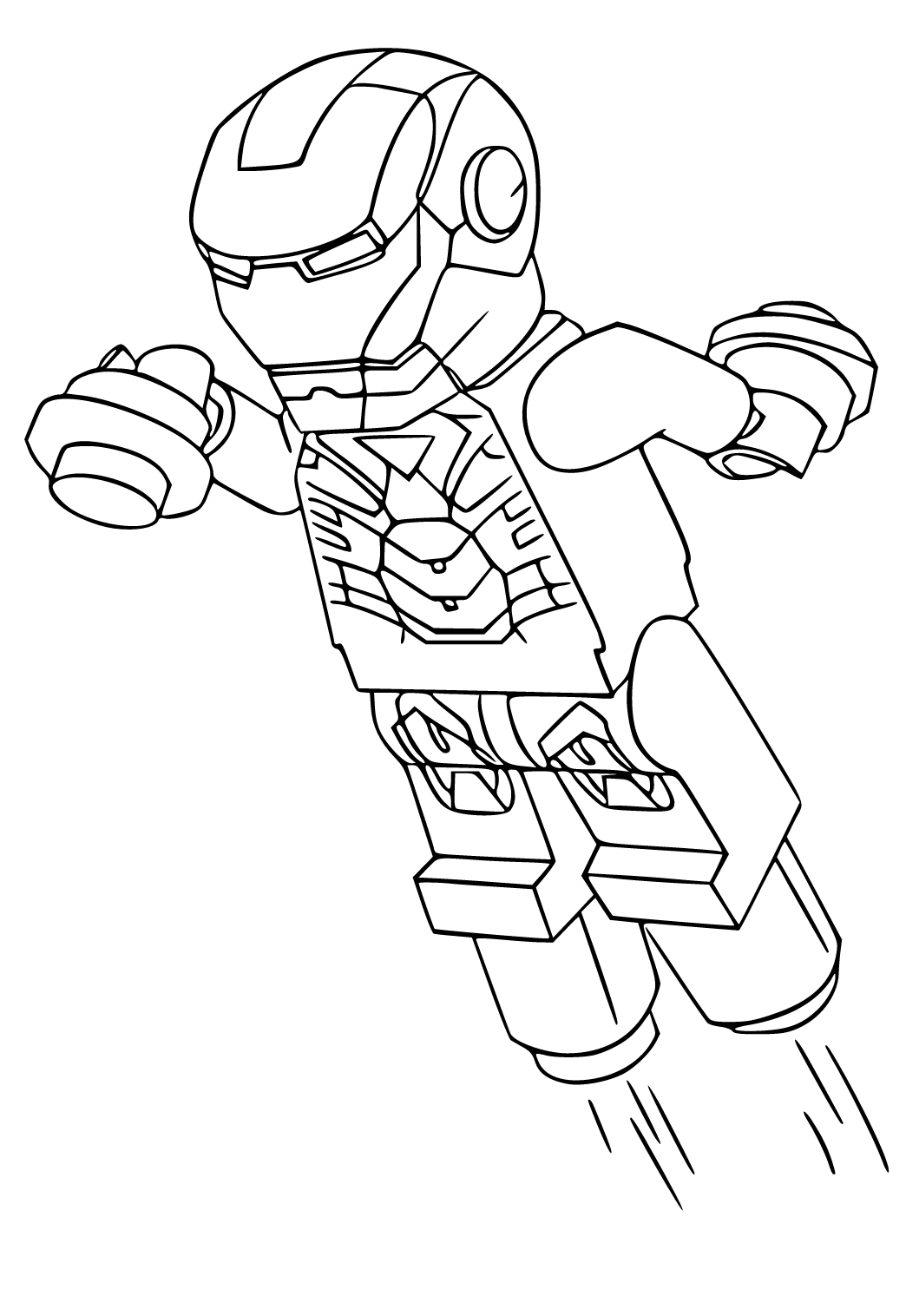 Free printable iron man lego coloring page for adults and kids