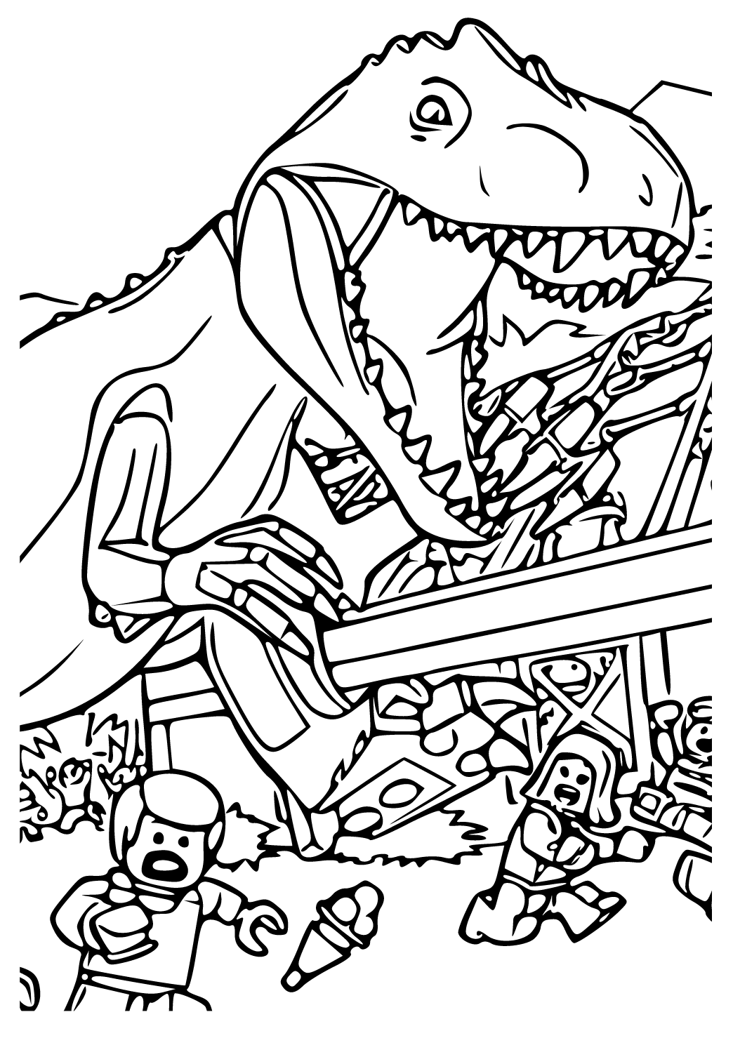 Free printable jurassic park lego coloring page sheet and picture for adults and kids girls and boys