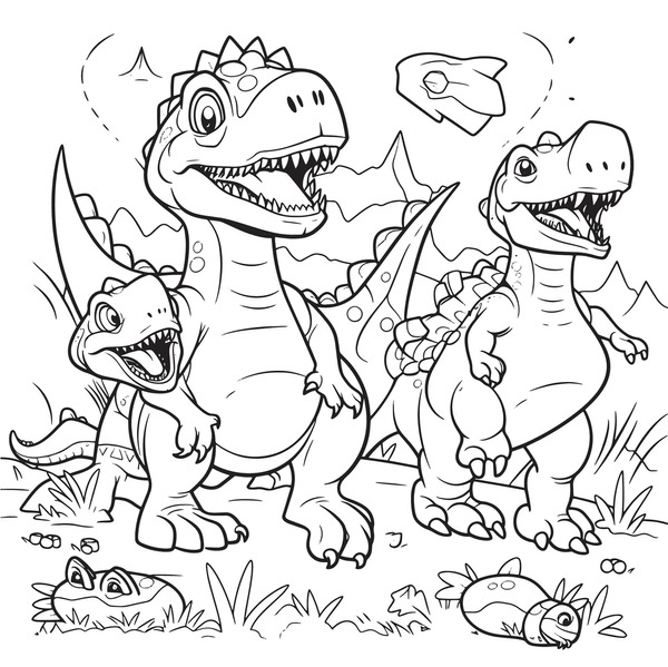 Dinosaurios en blanco y negro royalty