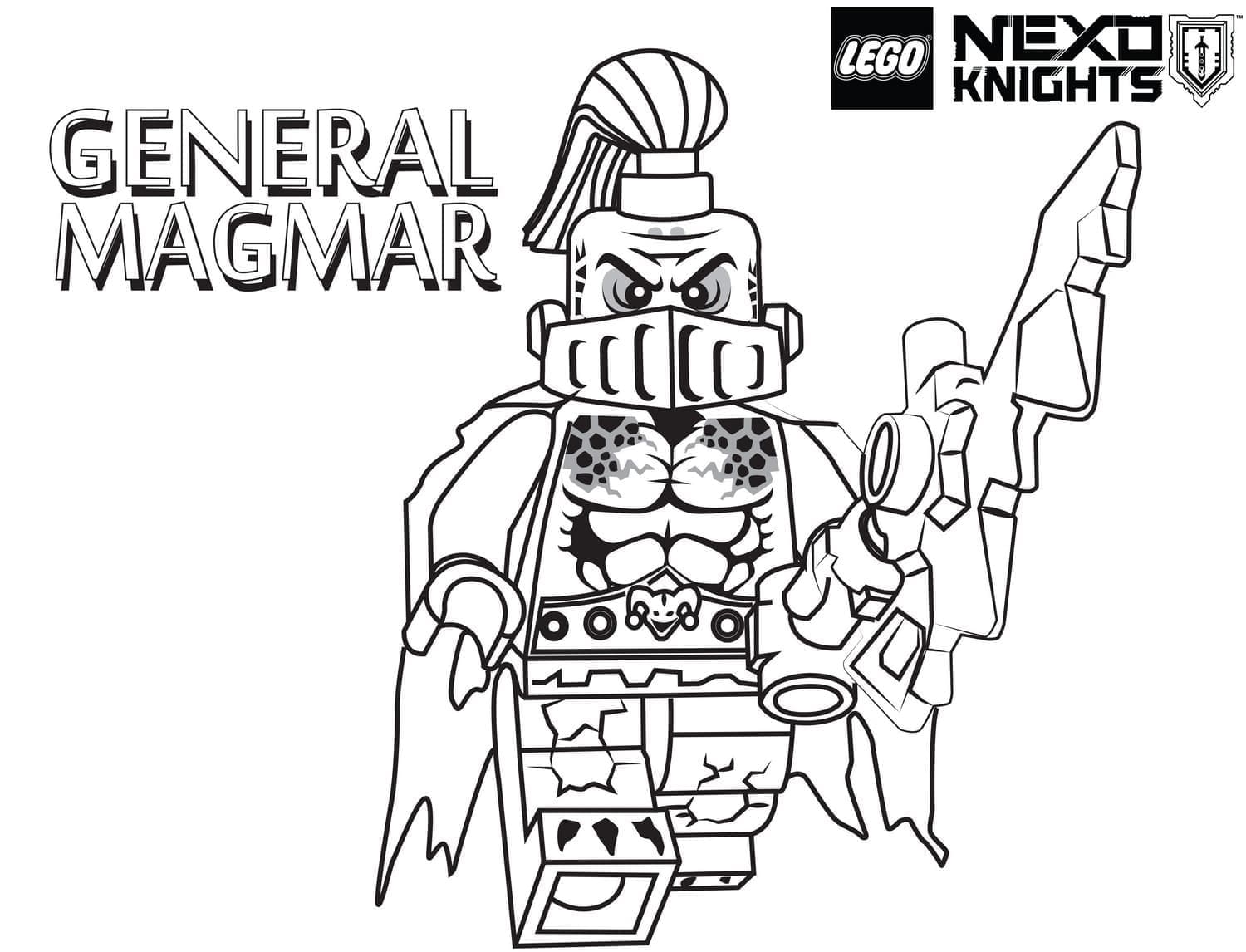 General magmar from lego nexo knights coloring page