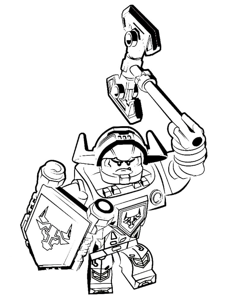 Page for coloring with lego nexo knights character coloring page