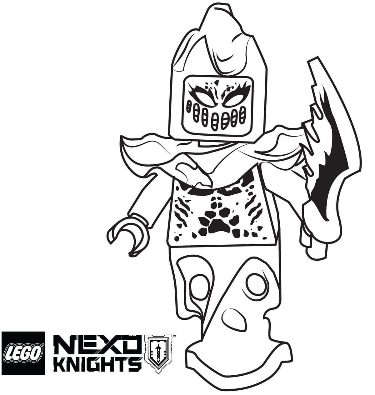 Lego nexo knights character coloring page