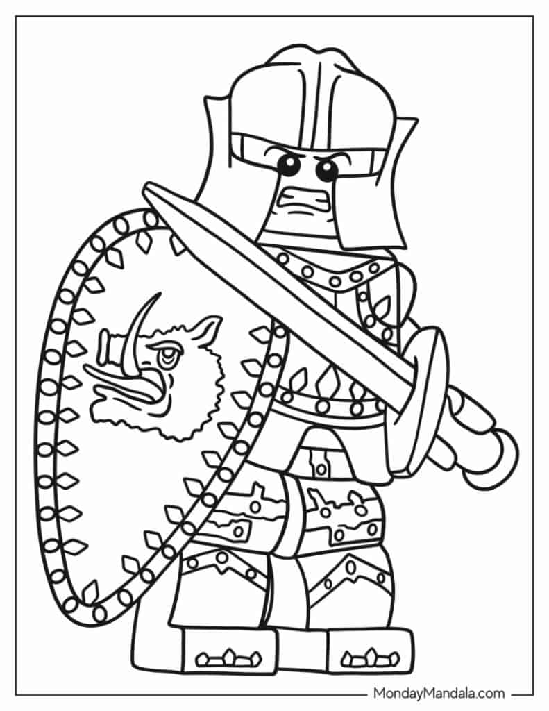 Knight coloring pages free pdf printables