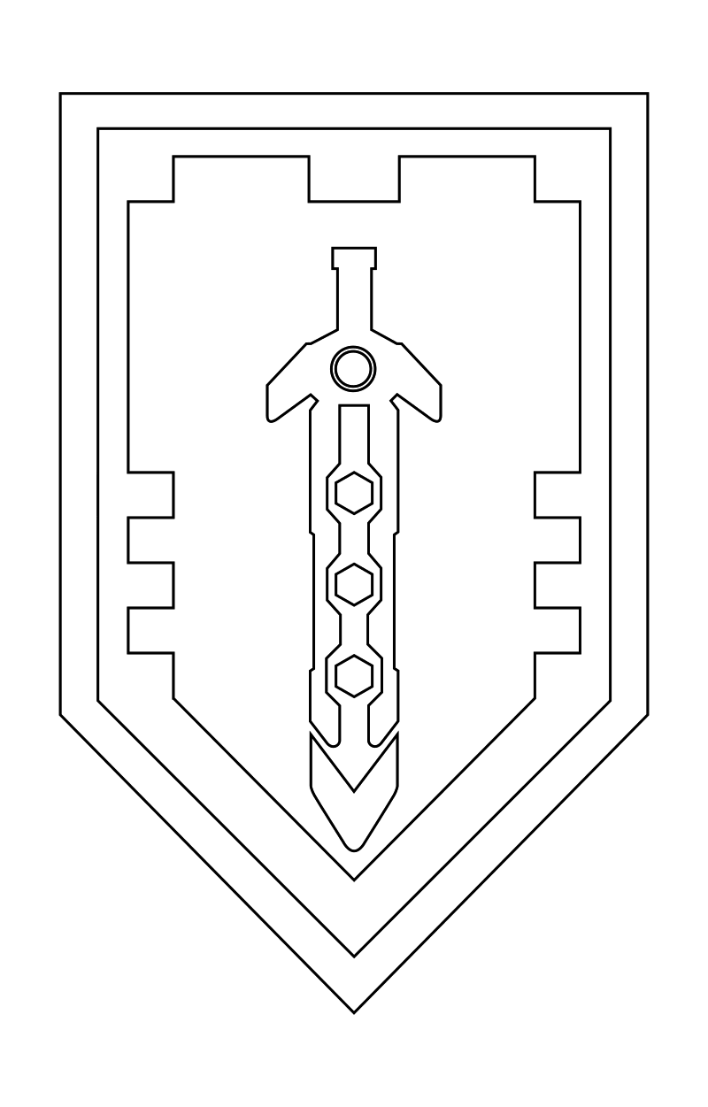 Protective symbol of the knight of lego nexo knights coloring page