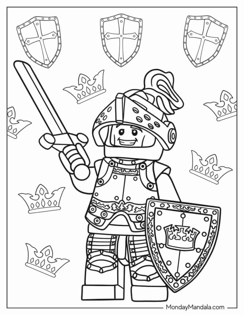 Knight coloring pages free pdf printables