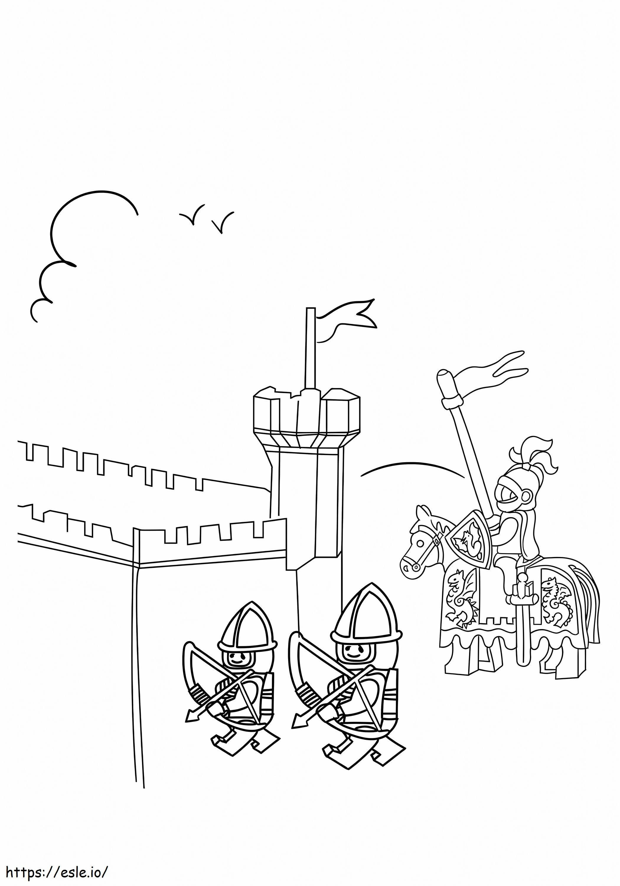 Lego knight coloring page