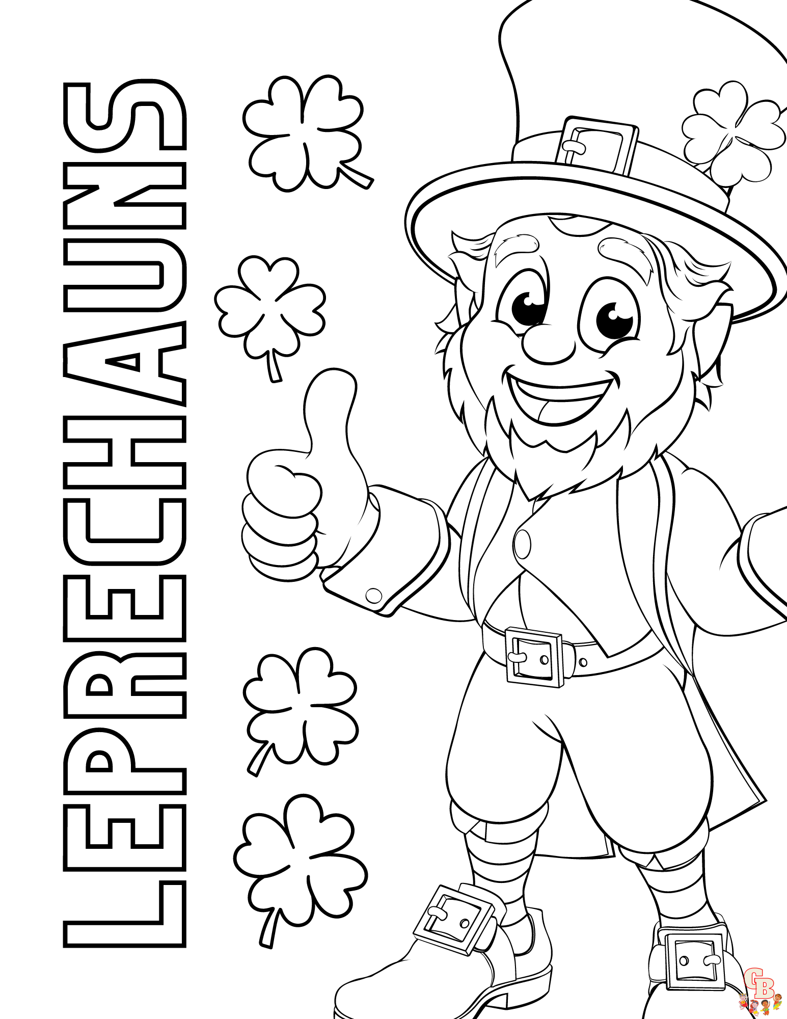 Free printable leprechaun coloring pages for kids