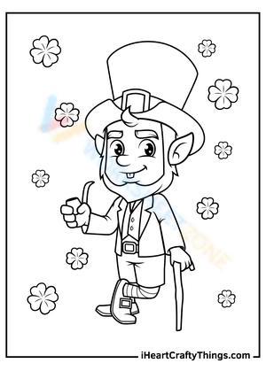 Free collection of leprechaun coloring pages for kids