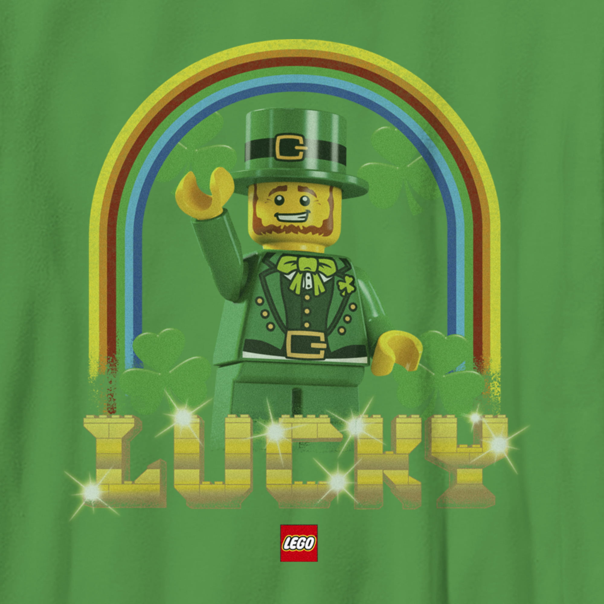 Boys lego st patricks day lucky leprechaun graphic tee kelly green large