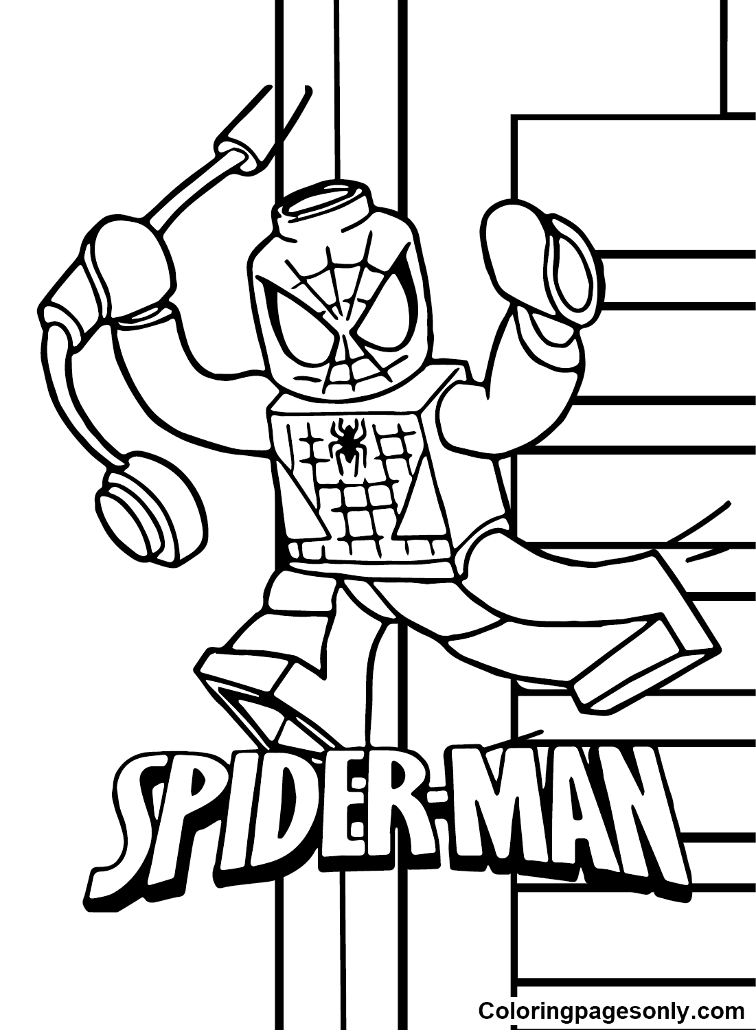 Lego spiderman coloring pages printable for free download