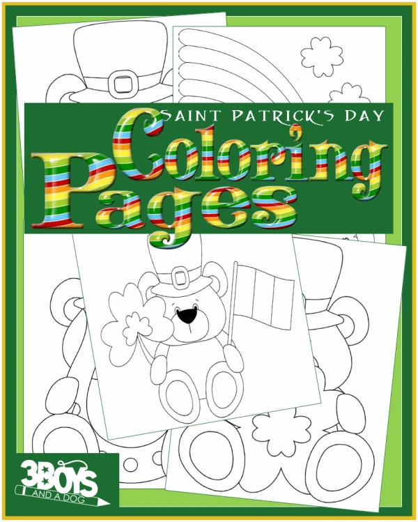 Saint patricks day lucky bear coloring pages