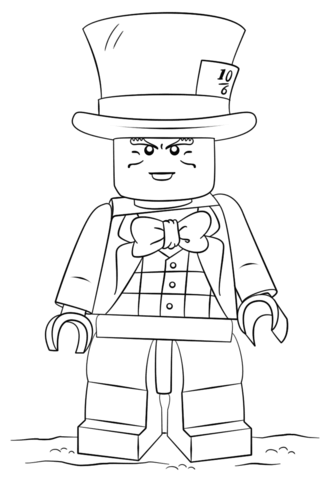 Lego mad hatter coloring page free printable coloring pages