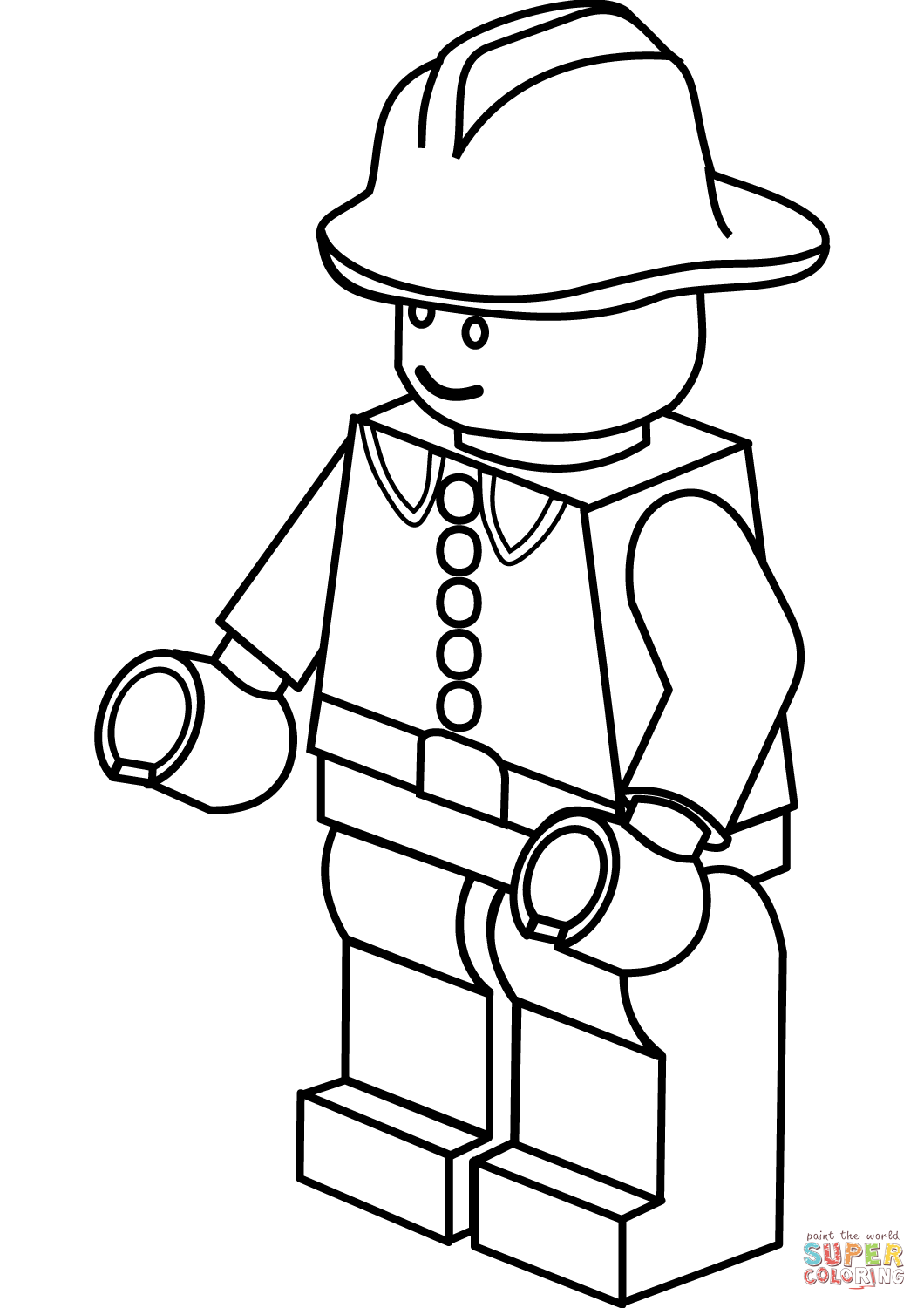 Lego firefighter coloring page free printable coloring pages