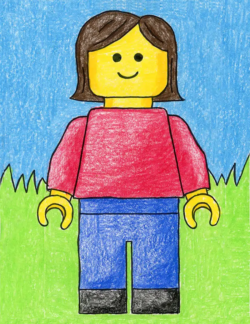 Easy how to draw a lego self portrait tutorial video color page