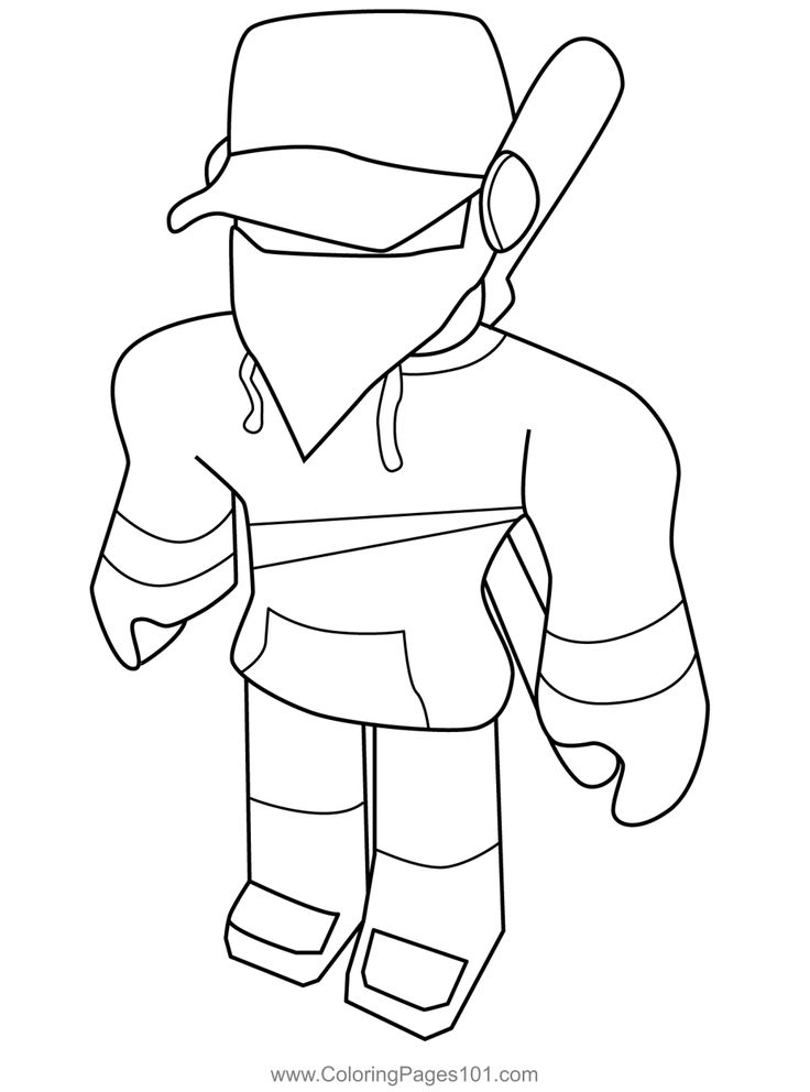 Roblox cap coloring page for kids