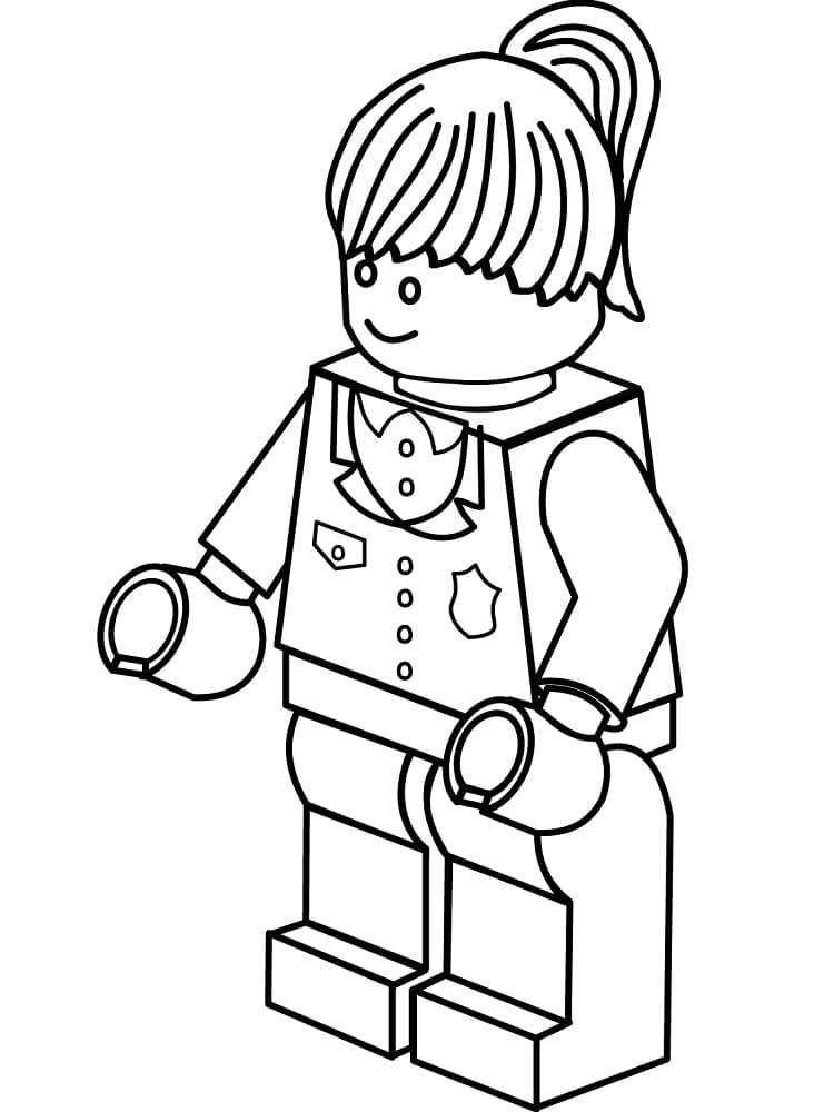 Free lego police coloring page