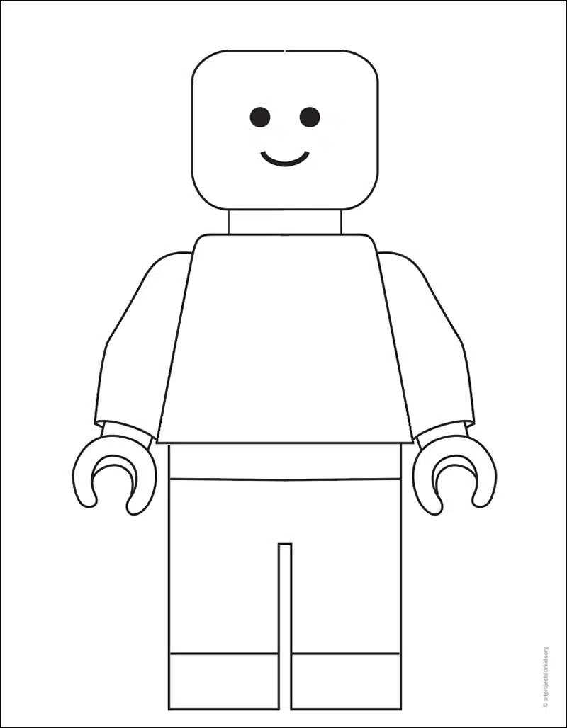 Easy how to draw a lego self portrait tutorial video color page