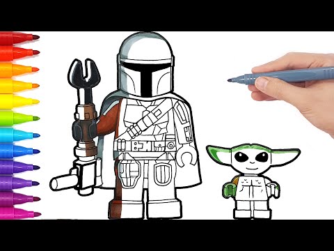 The andalorian and baby yoda grogu lego star wars drawing and coloring pages ti ti tv