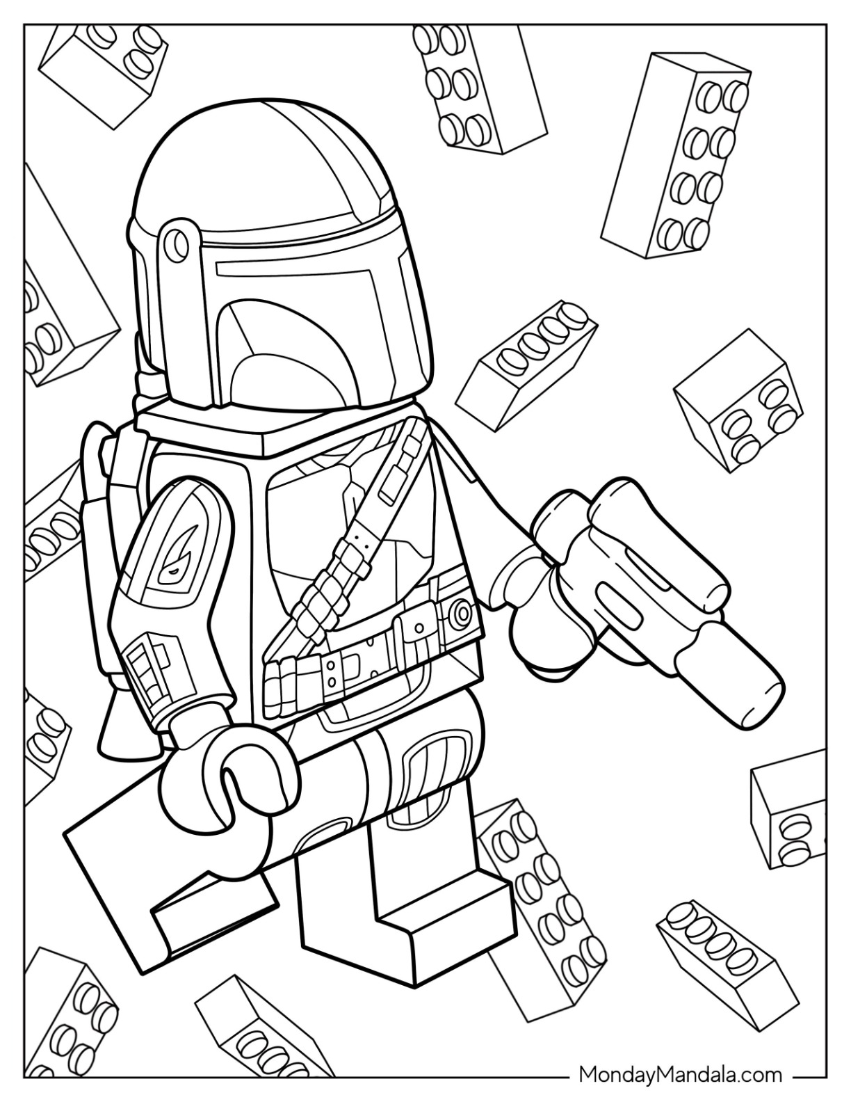 Mandalorian coloring pages free pdf printables