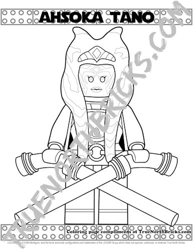 Ahsoka tano coloring page from true north bricks