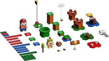 Lego super mario adventures with mario starter course set buildable toy game birthday gift for super mario bros fans and kids ages and up with interactive mario figure and bowser