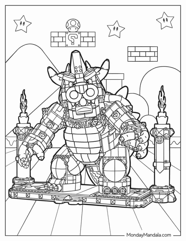 Bowser coloring pages free pdf printables