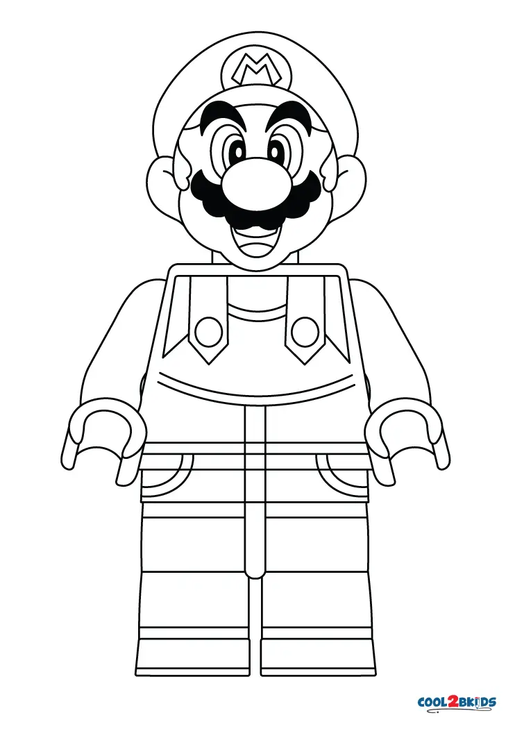 Free printable lego mario coloring pages for kids