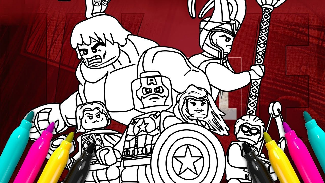 Lego superheroes coics coloring page arvel avengers coloring book