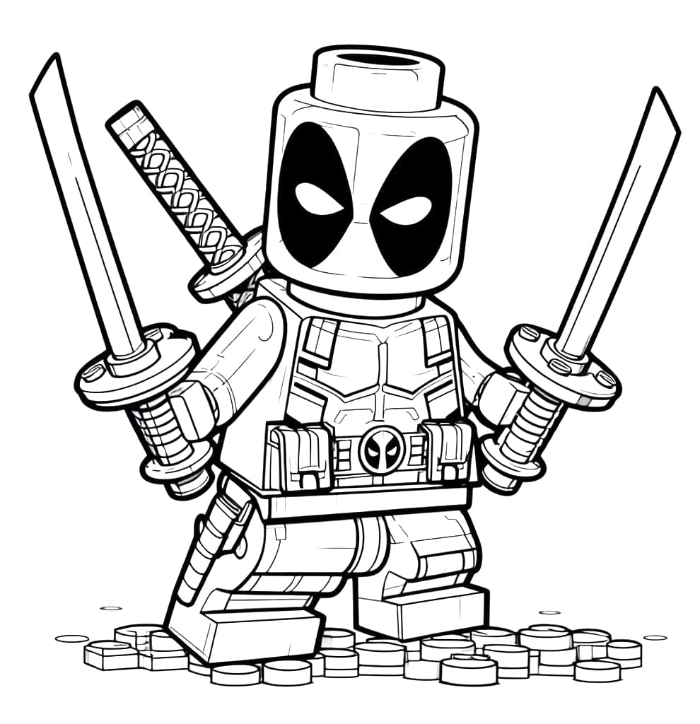 Lego deadpool coloring pages